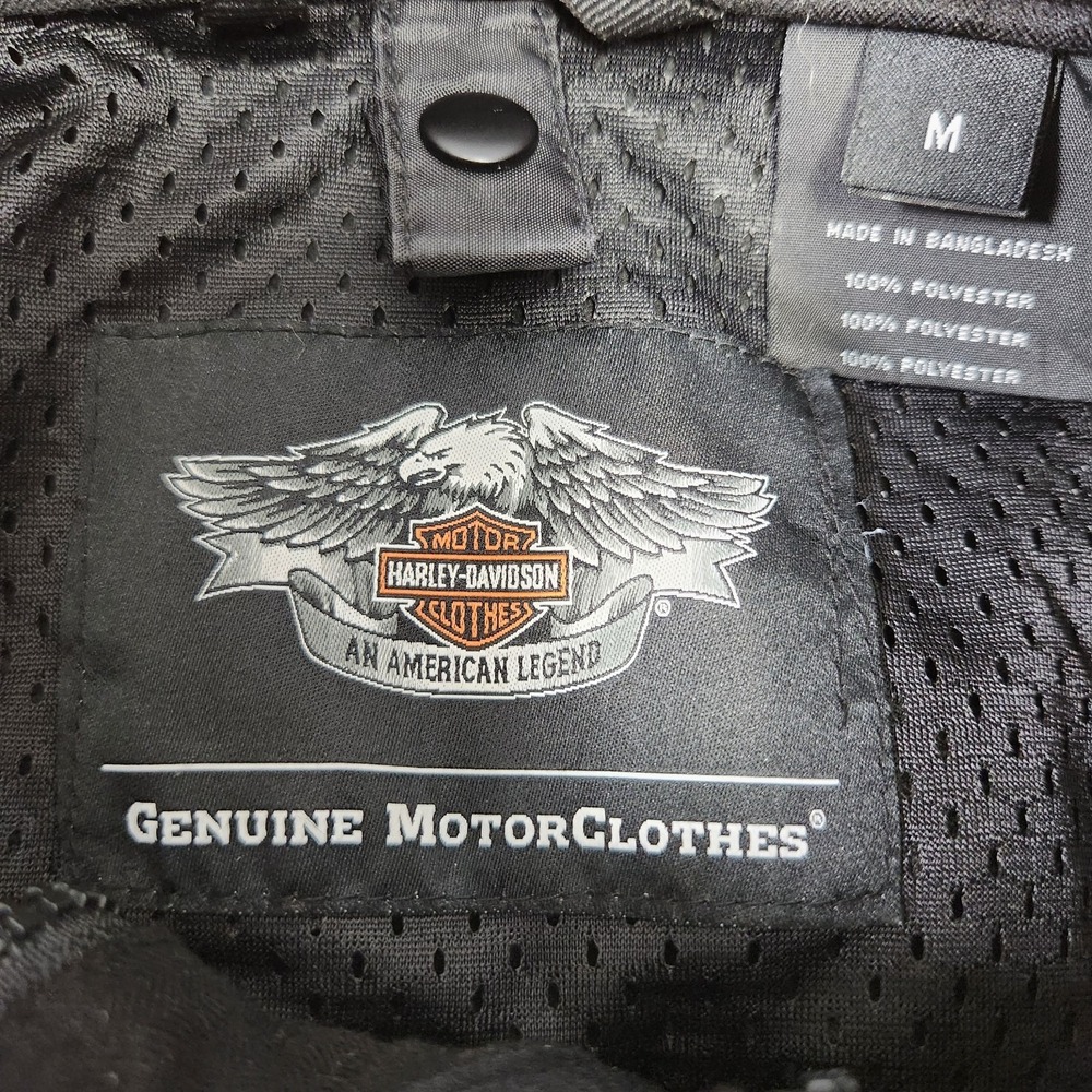 Harley Davidson Riding Jacket Men Medium Parkside Racer Fleece Lined Black DWR - Picture 3 of 9